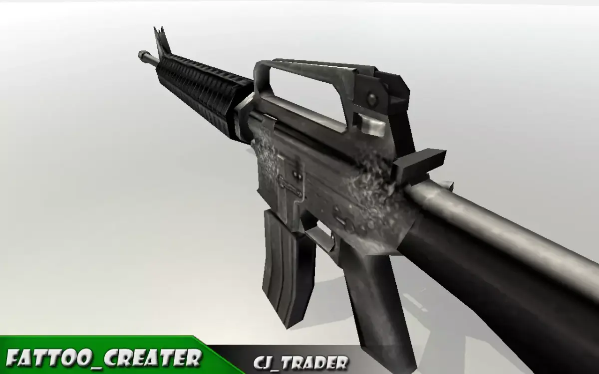 M416 assault rifle Low-poly 3D model Low-poly 3D model