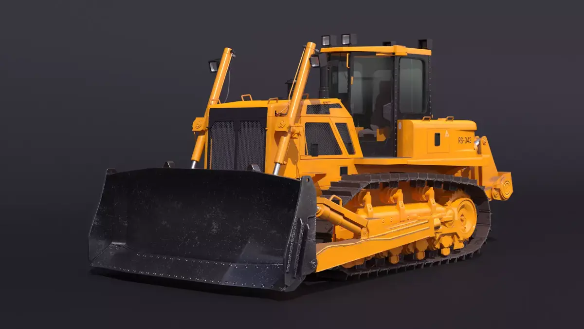 Generic Modern Bulldozer PBR 3D model