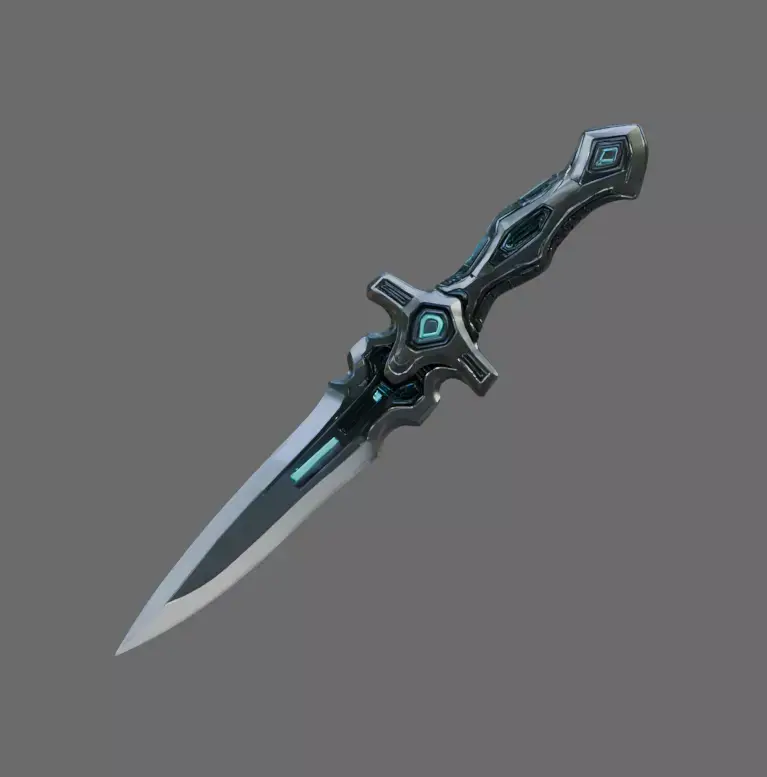 Futuristic Sci-Fi Energy Dagger Low-poly 3D model