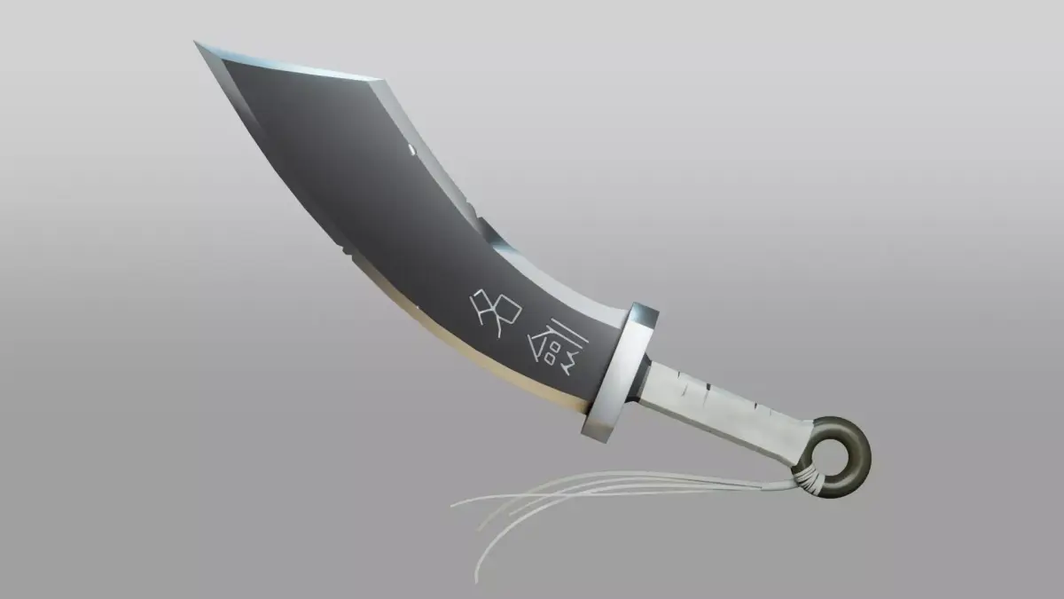 Stylized Chinese Dao Sword Low-poly 3D model
