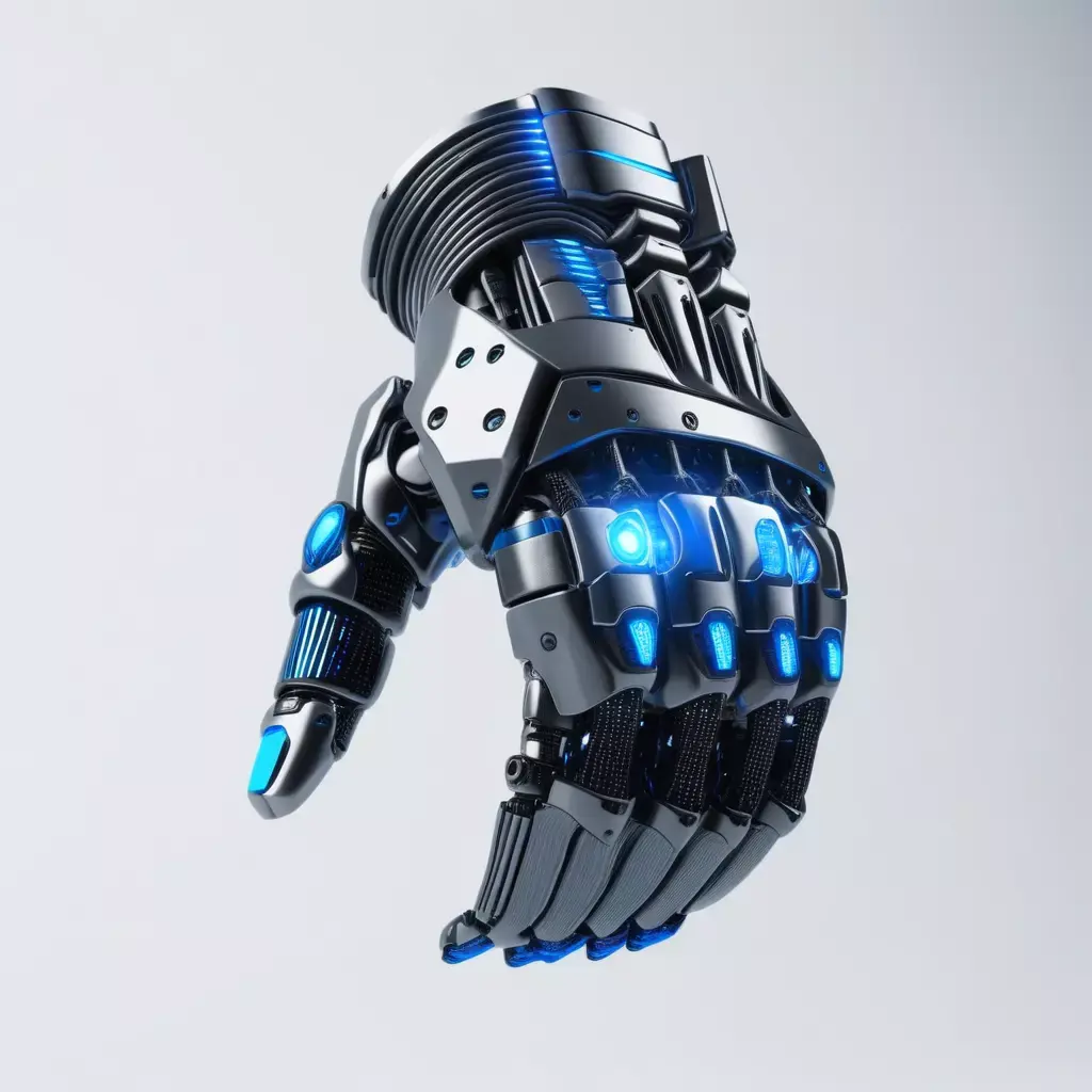 Cybernetic Hand Carbon Fiber Glowing 3D model