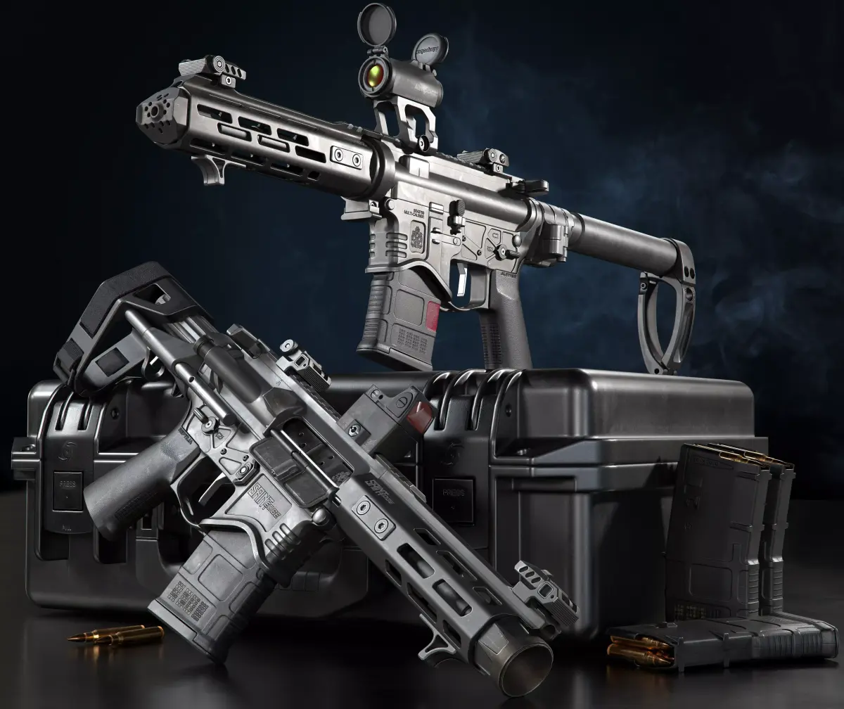 Springfield Armory Saint edge PDW Saint edge EVAC ar15 pistols Low-poly 3D model