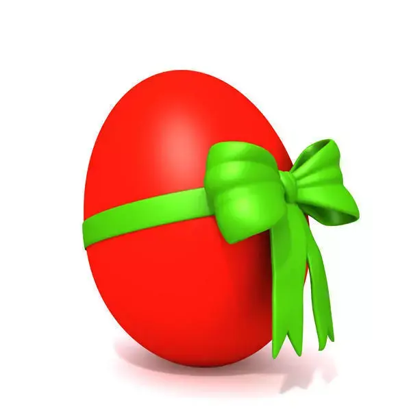 Red egg with bow 3D model