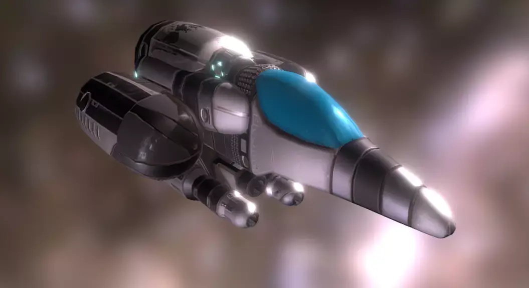Scifi Space Ship Low-poly 3D model