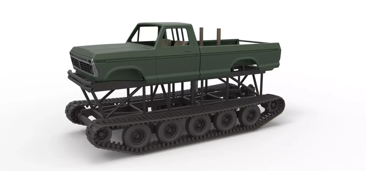 Redneck Rave Mud truck on tracks Scale 1 to 25 3D print model