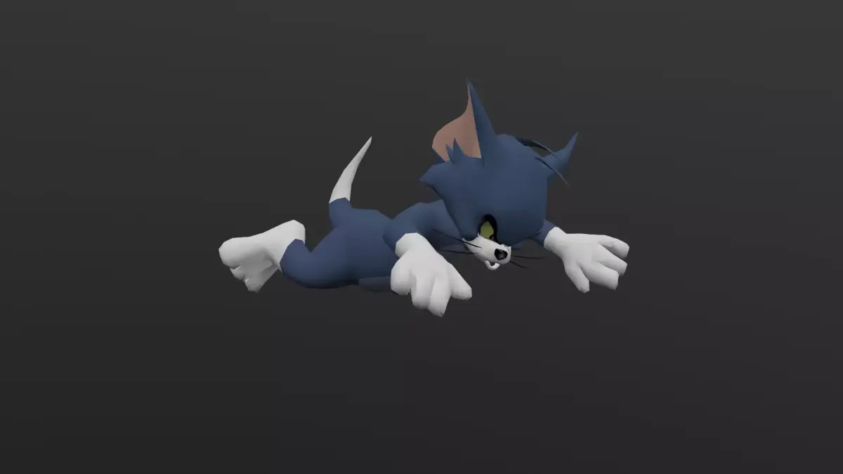 TOMC-023 Tom Cat Swimming In Place Low-poly 3D model
