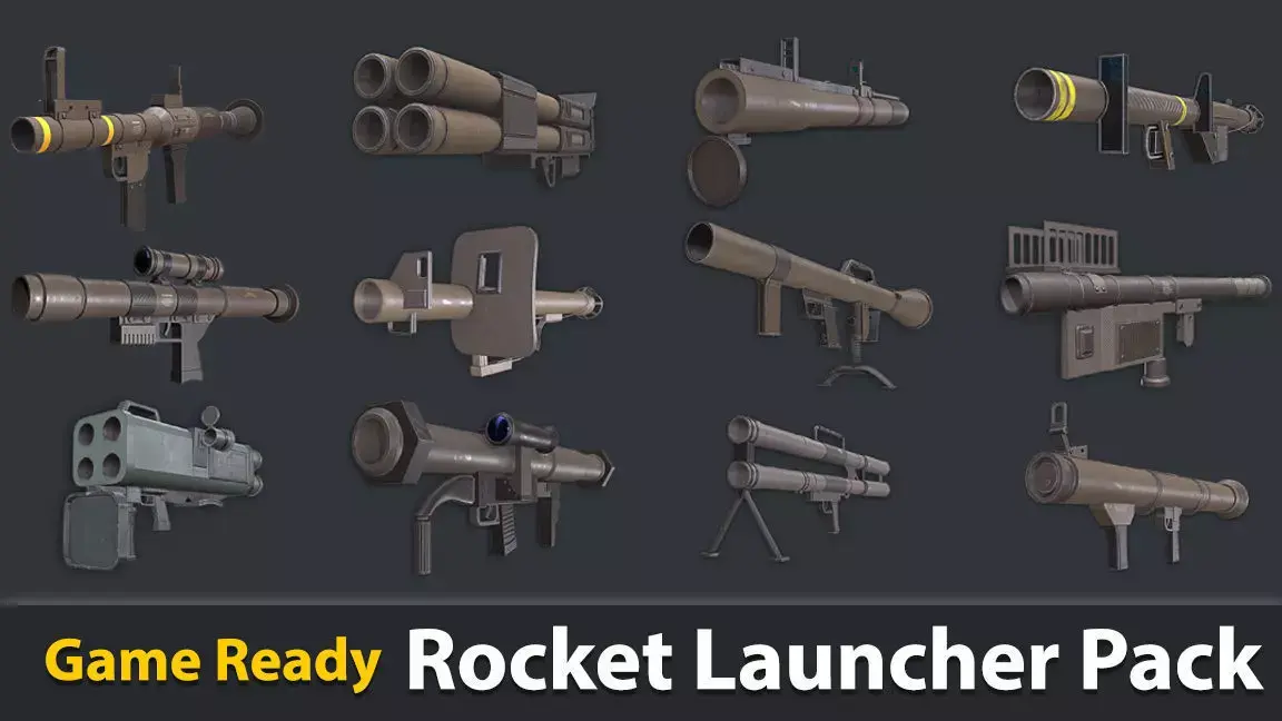 Rocket Launcher Pack Game Ready   Low-poly 3D model