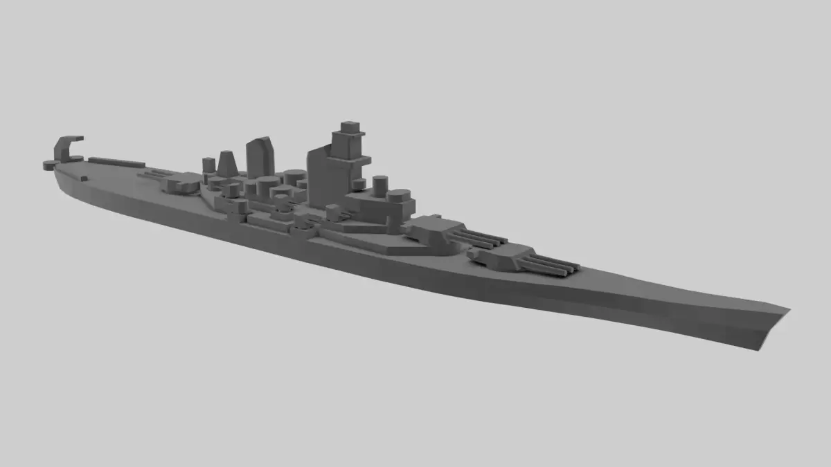 USS Iowa - Model for small scale printing 3D print model