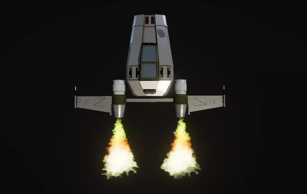 Game Ready Space Ship  Low-poly 3D model