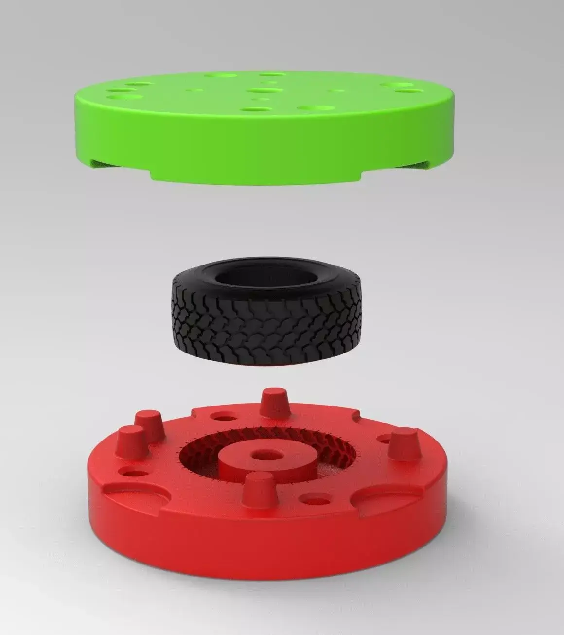 Mold for diecast truck tire 3 Scale 1 to 25 3D print model