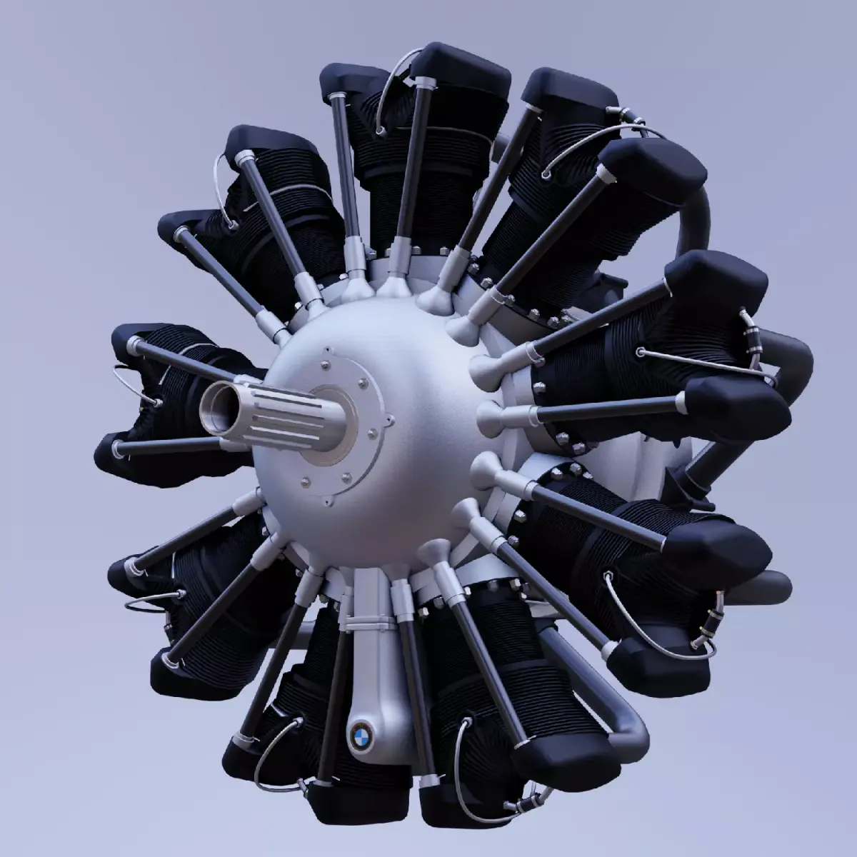 B M W 132A RADIAL AIRCRAFT ENGINE 3D model