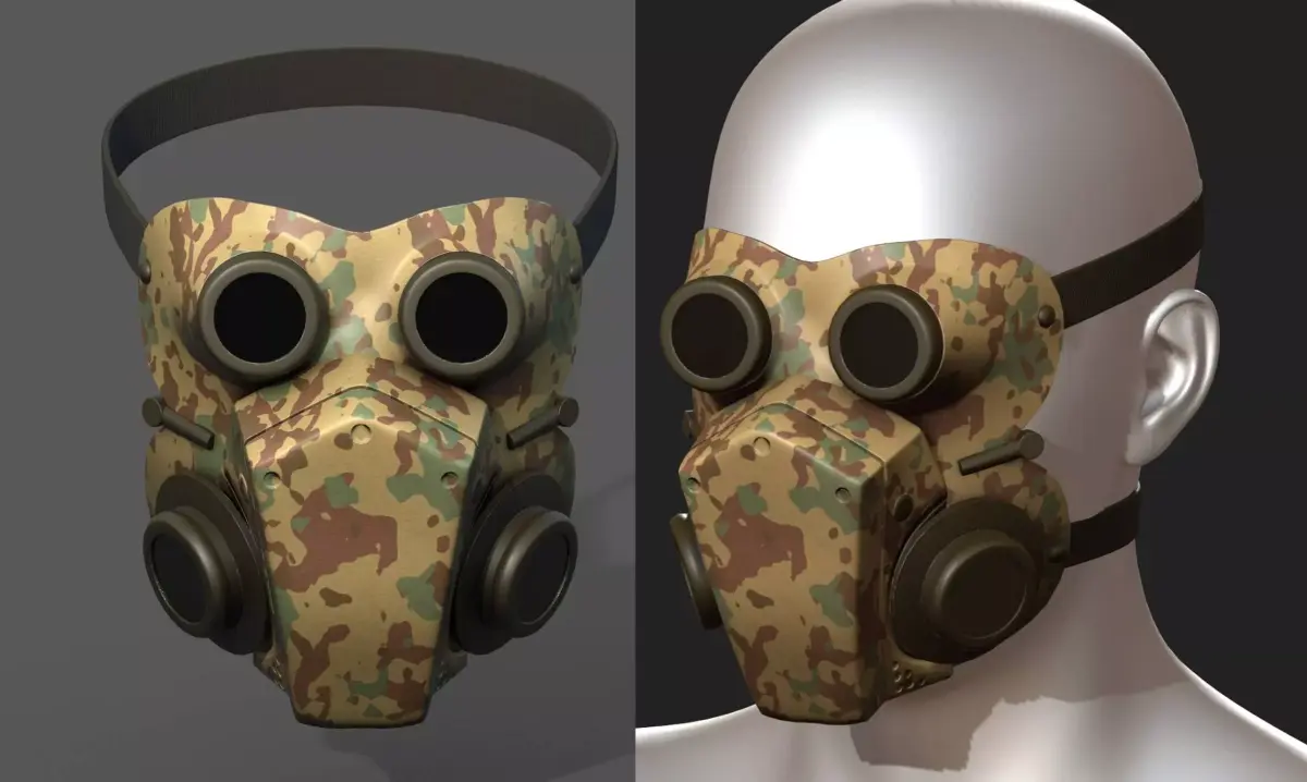 Mask helmet scifi military combat  Low-poly 3D model