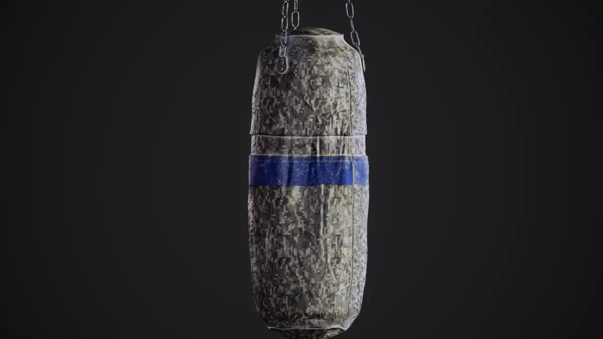 Realistic Worn Boxing Bag Low-poly 3D model