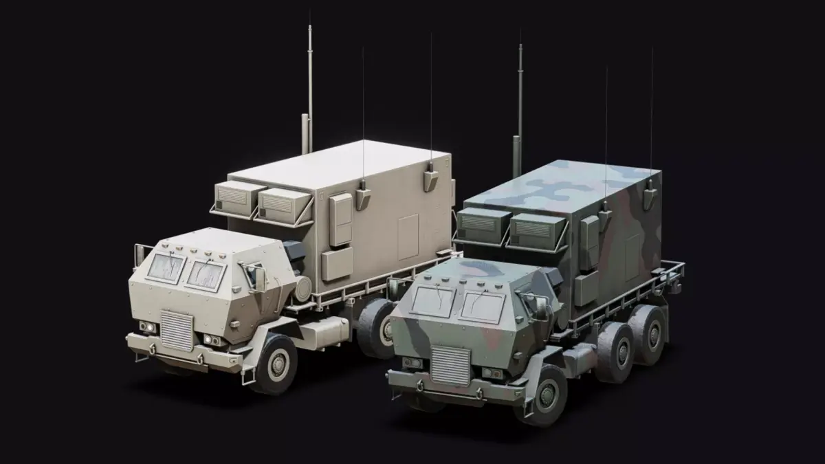 Military Command and Launch Control Vehicle Low-poly 3D model