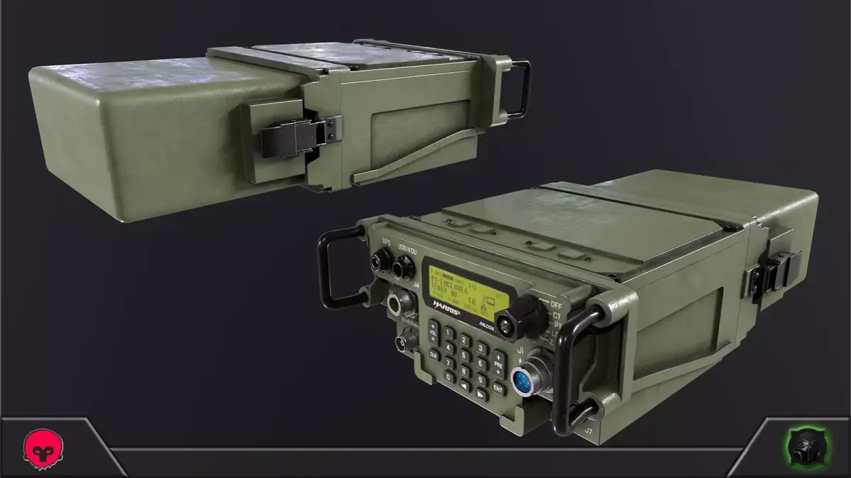 Military radio Low-poly 3D model 2