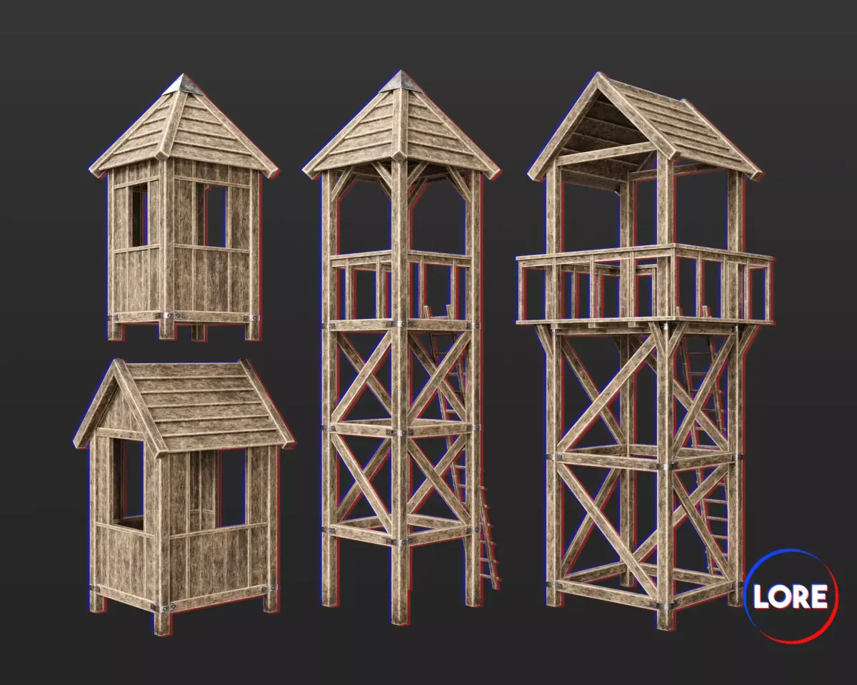 Medieval Collection Defense Guardposts 3D Model Pack purchase