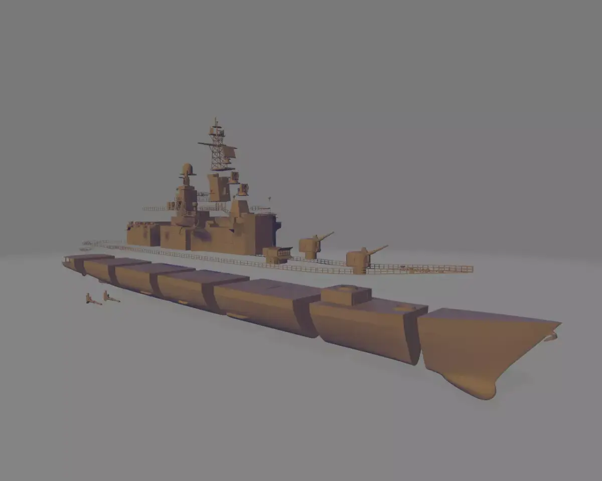 japan battleship JS kurama miniature 3D print model