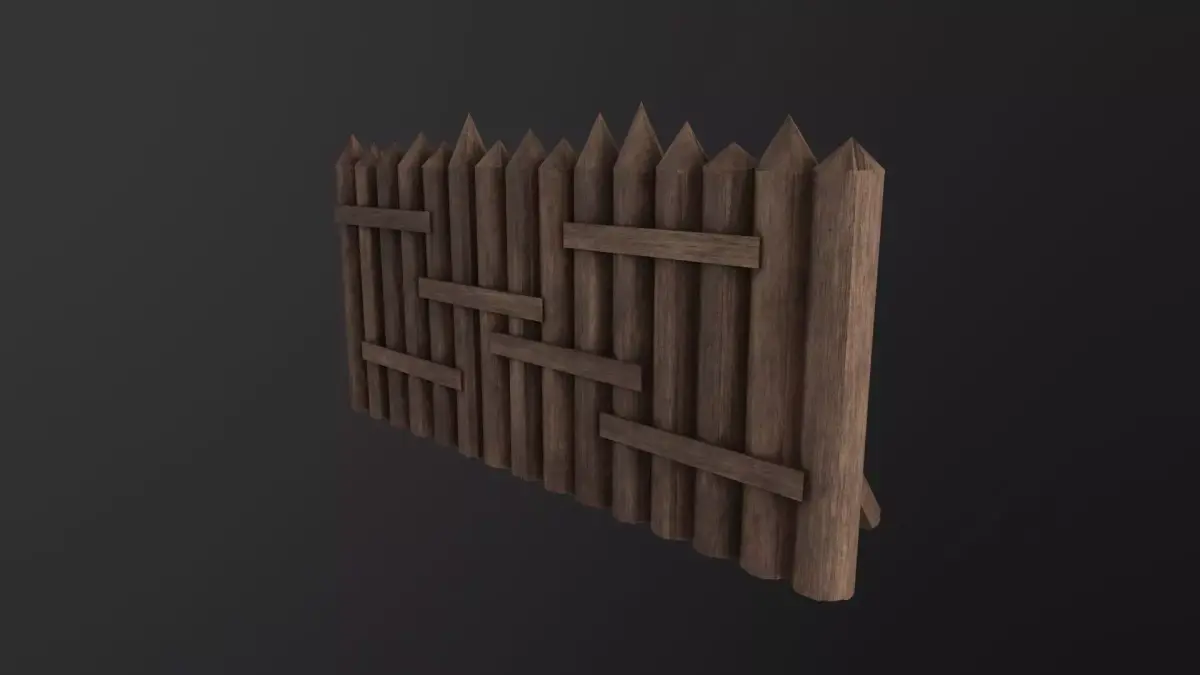 Wooden Palisade 3D Model Low-poly 3D model