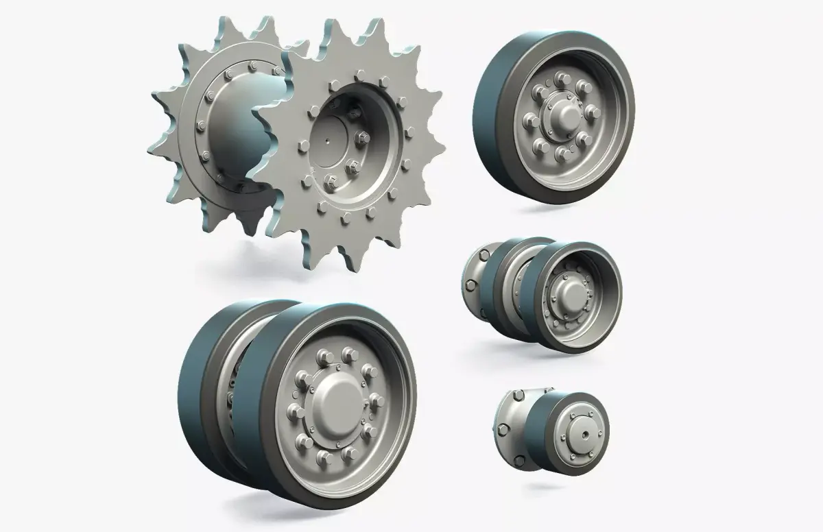 M4 Sherman Tank Wheels High-Poly 3D model
