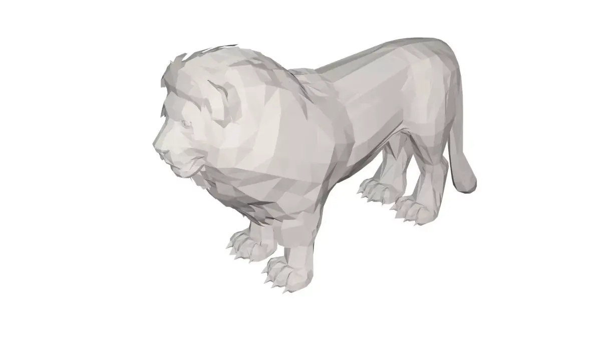 Lion Wild animal Low-poly 3D model