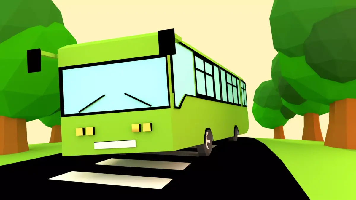 Cartoon Bus  Low-poly 3D model purchase