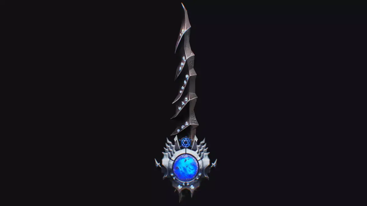Sword Magical Cutting Fantasy Melee Dagger Iron Blade Saber Moon Low-poly 3D model