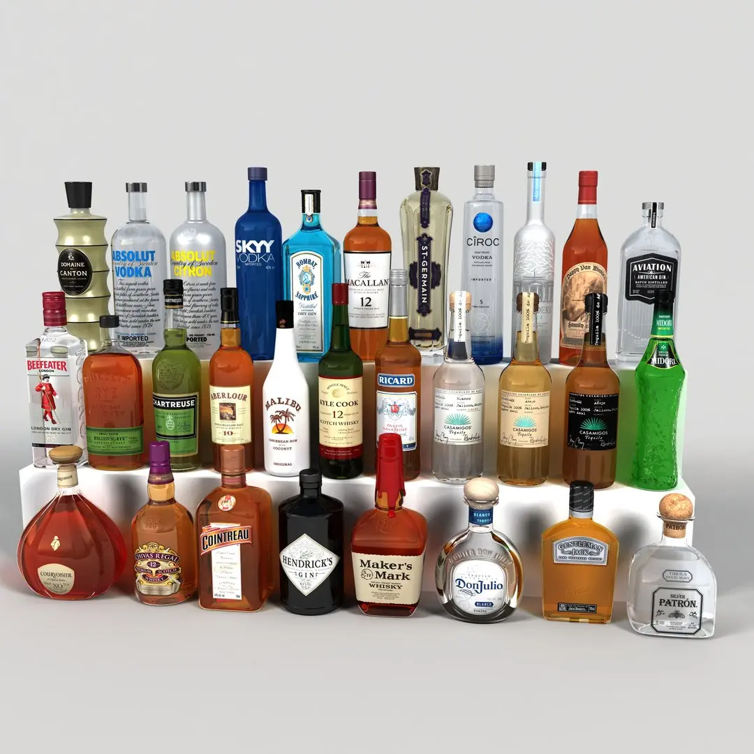 Liquor Bottles 3D model