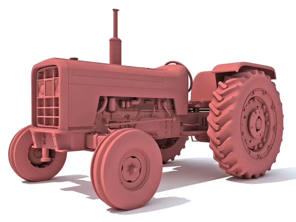 Detailed Classic Tractor 3D model