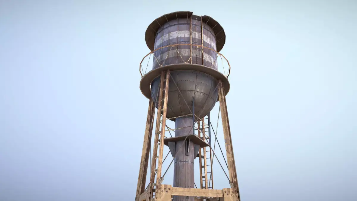 WaterTower water tower Low-poly 3D model
