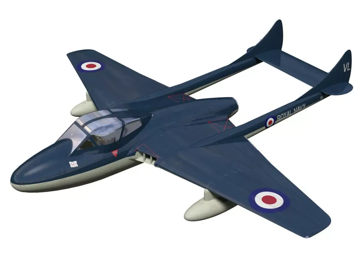 de Havilland DH100 Vampire T11 3D model get