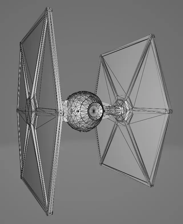 STAR WARS Tie Fighter Space Ship - Low Poly Game - FBX MODEL Low-poly 3D model