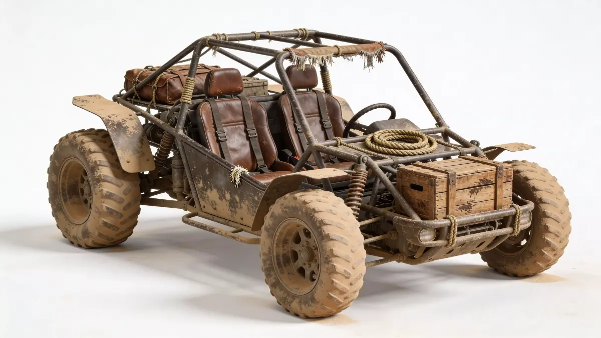 Wild West Themed Sand Buggy Asset Low-poly 3D model