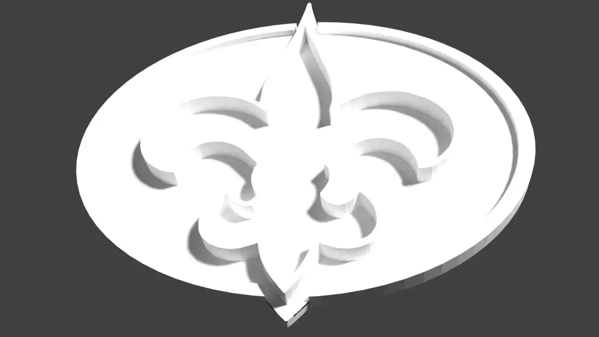 Saints logo part 3-White 3D model