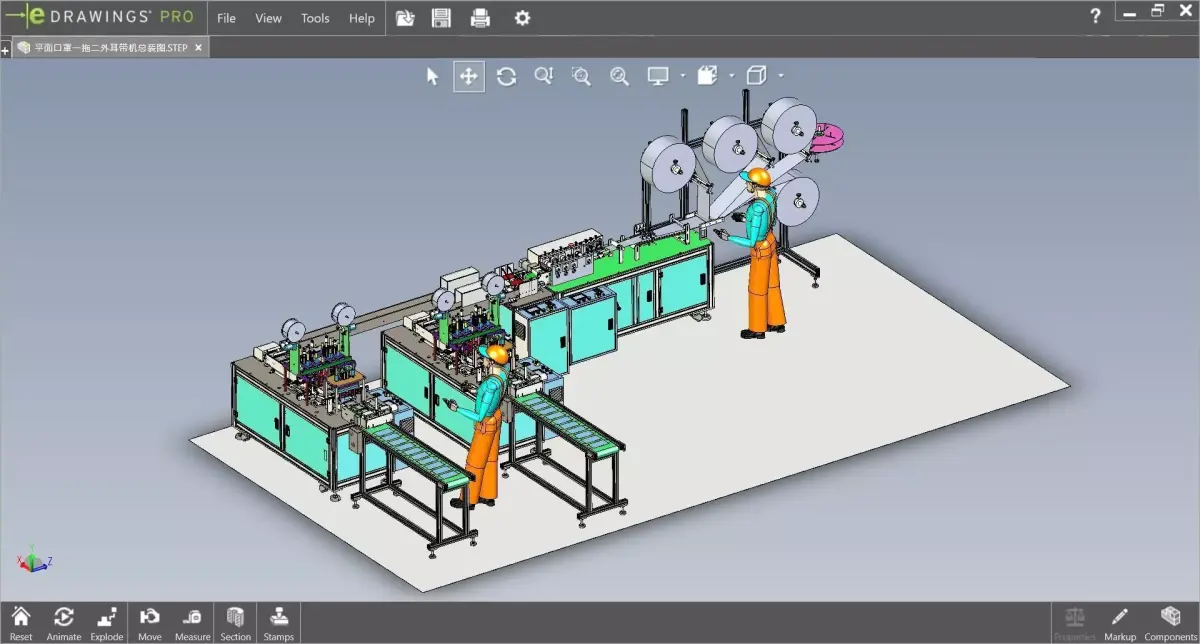 fully automatic -face mask machine 4 3D model