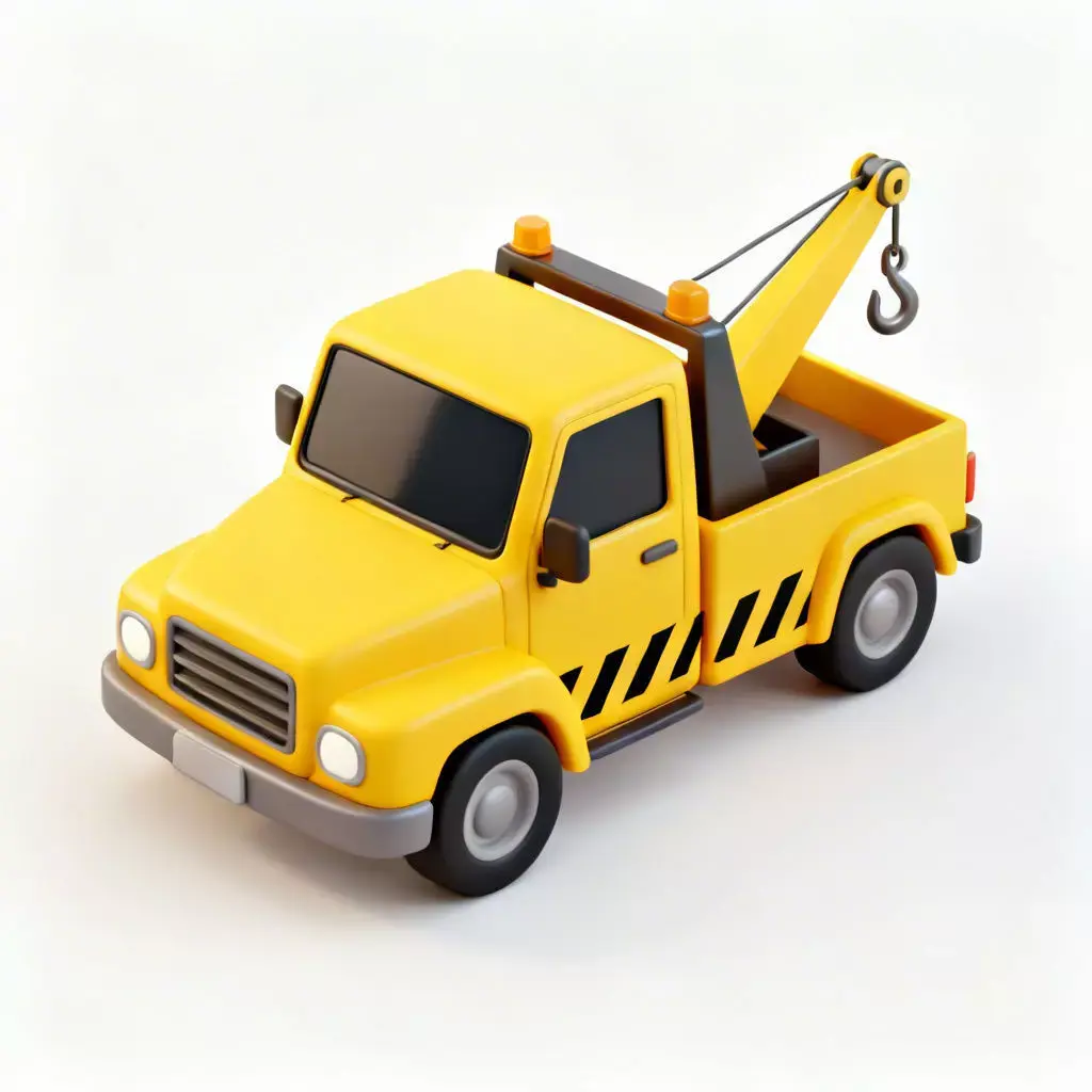 Stylized Tow Truck 3D Model Low-poly 3D model