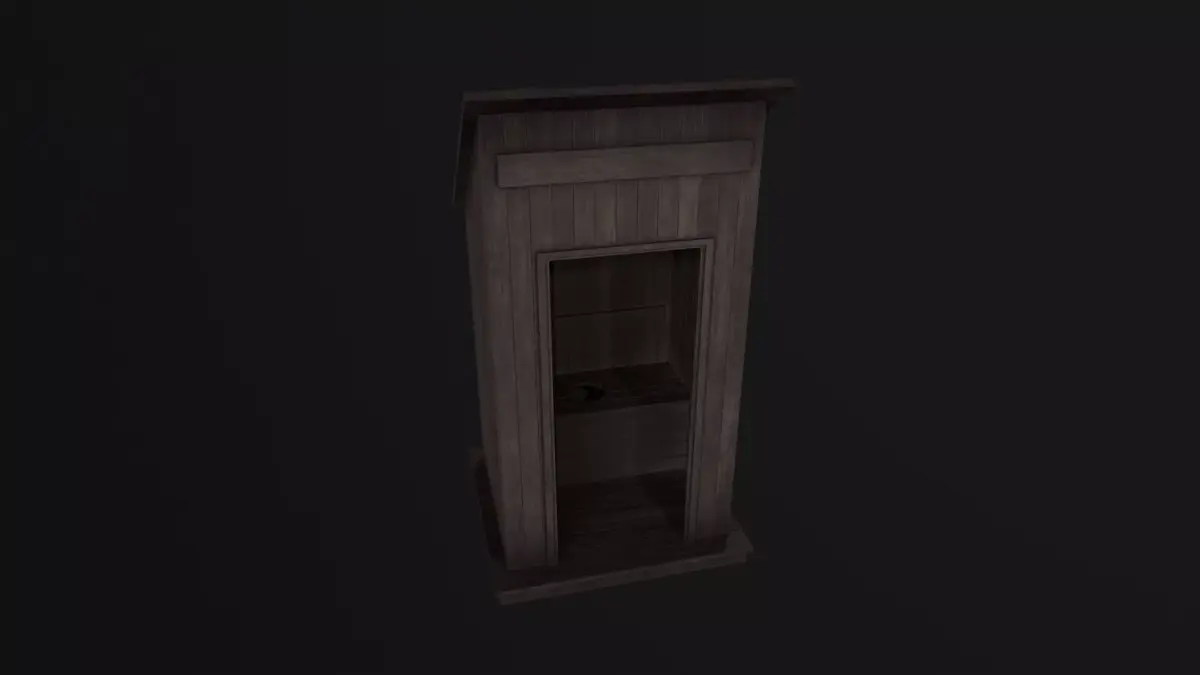 Outhouse Toilet Low-poly 3D model