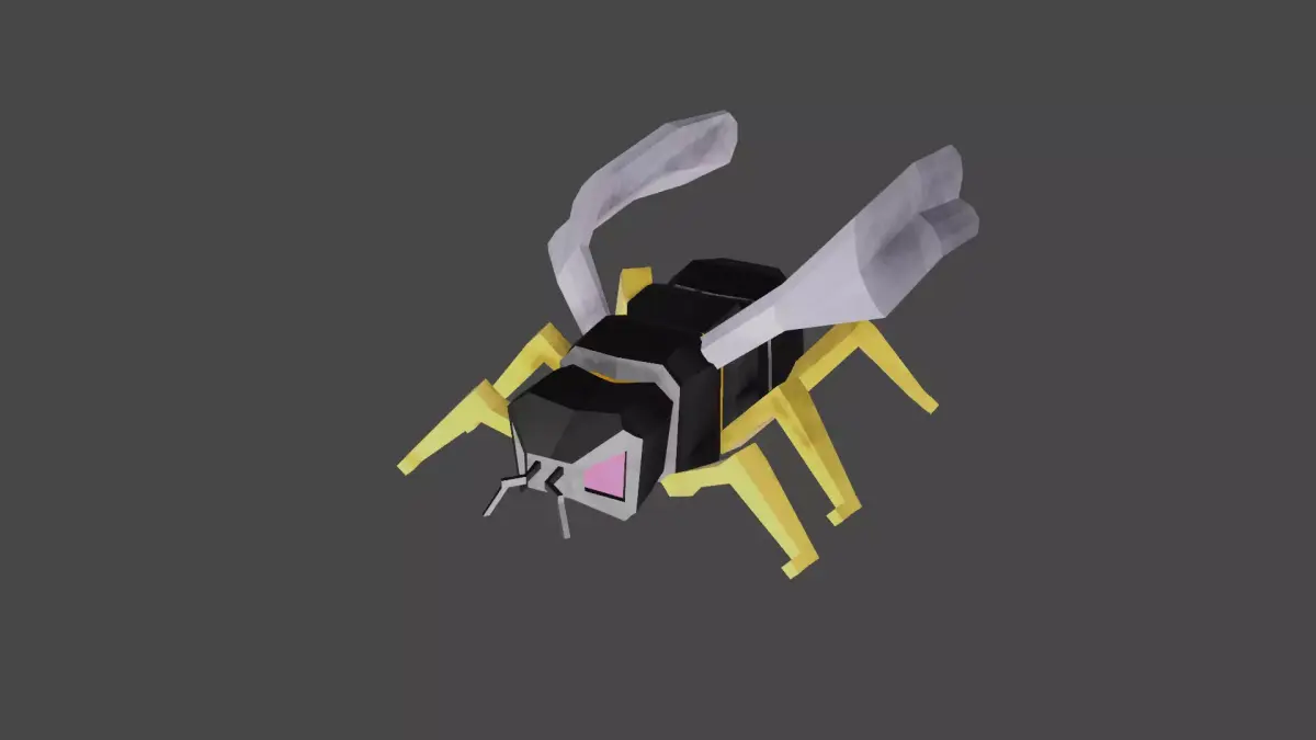 Low-Poly Yellow Jacket Wasp or Honey bee Low-poly 3D model