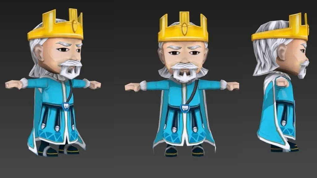 Character King Asia Low-poly 3D model