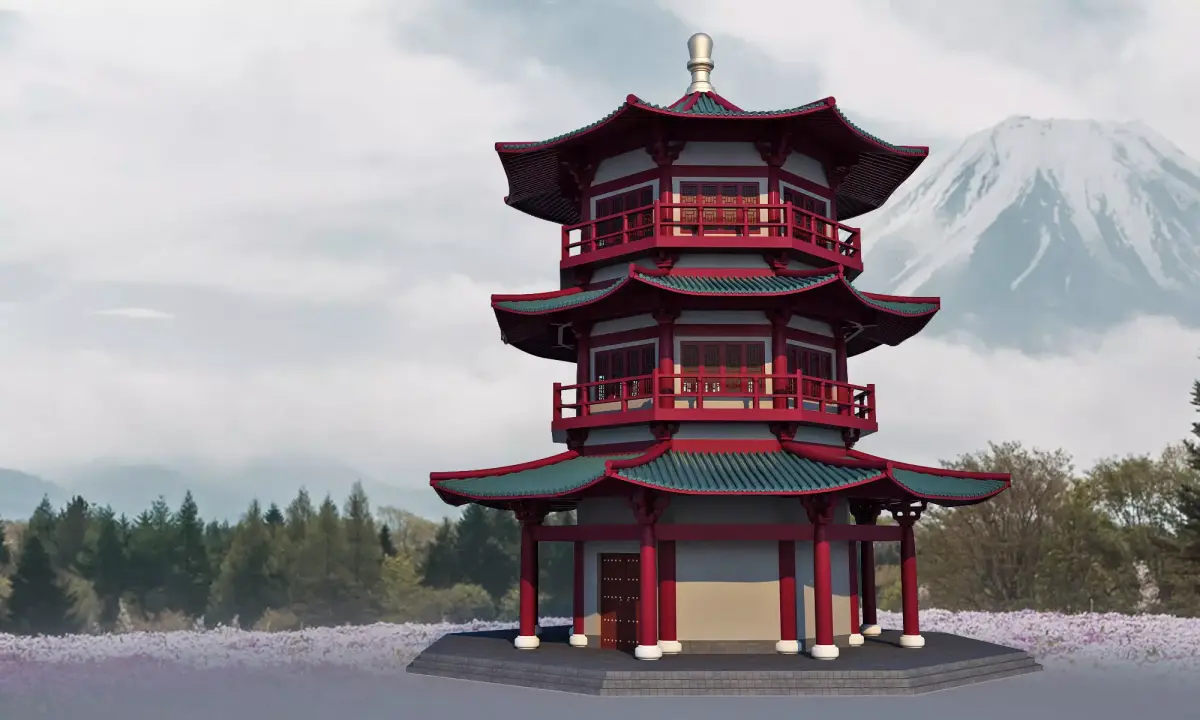 Chinese temple 3D model