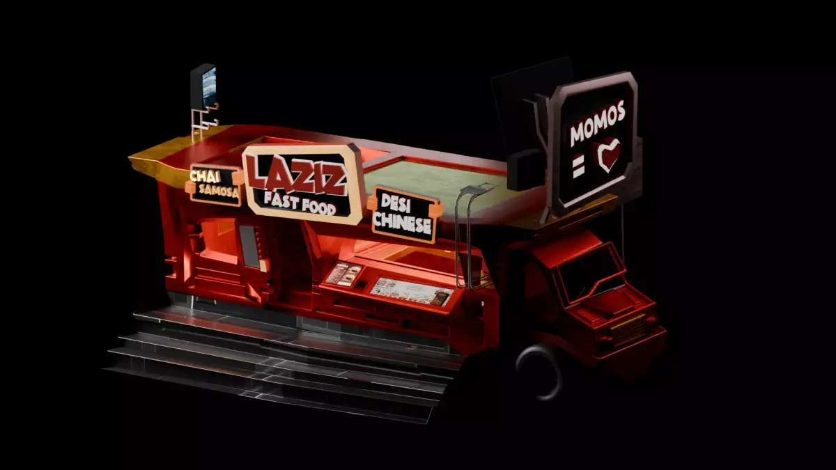 Food Truck Stall Free low-poly 3D model