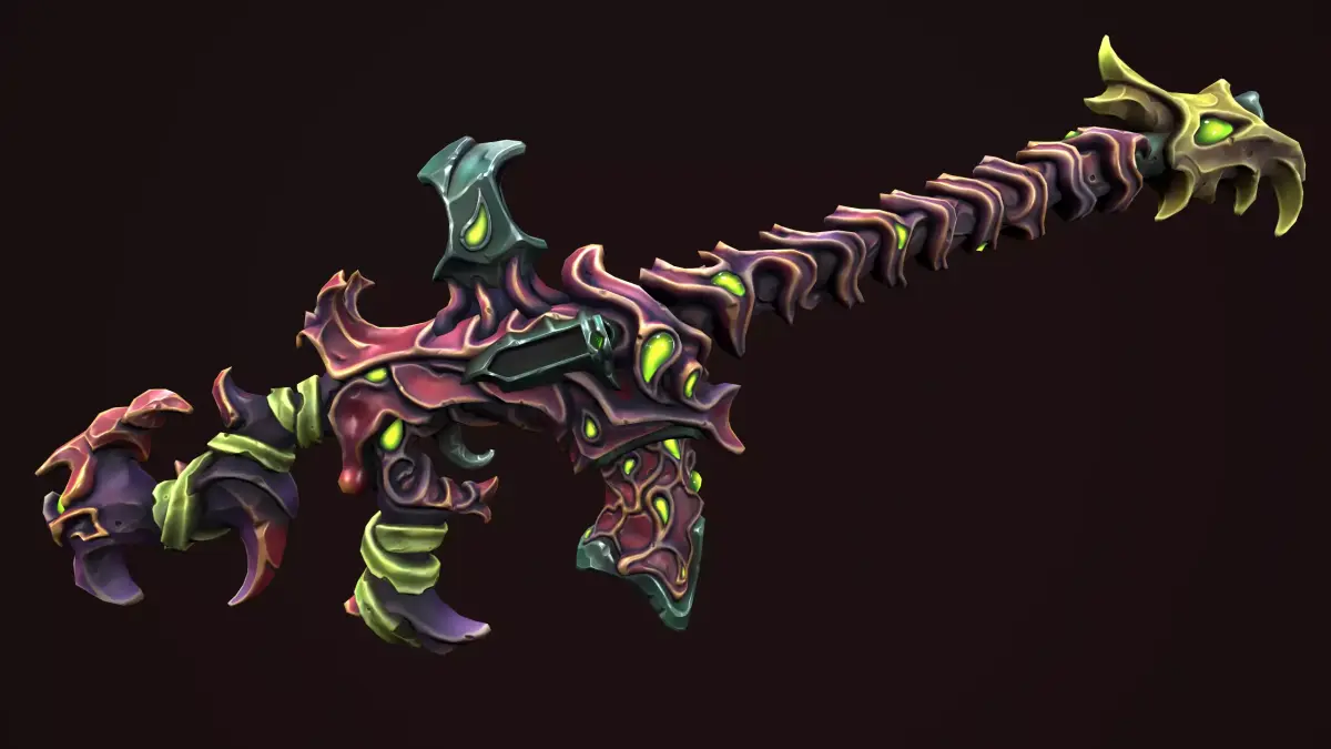 Undead assault rifle Low-poly 3D model