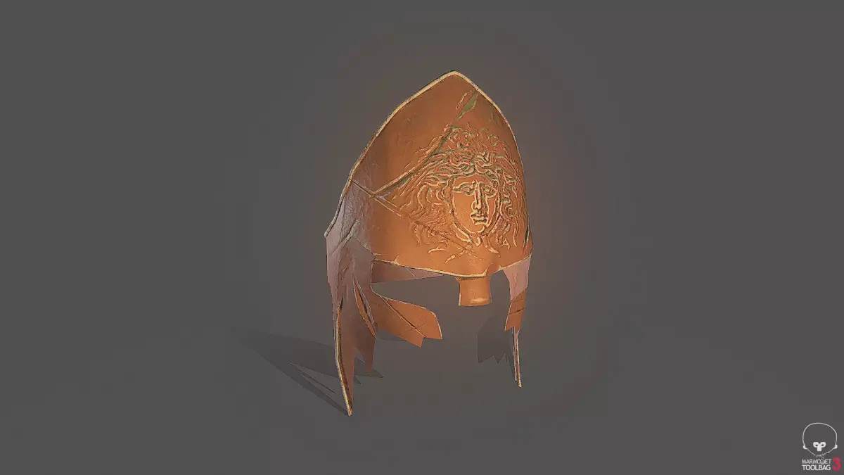 Greek Gorgon Helmet Low-poly 3D model