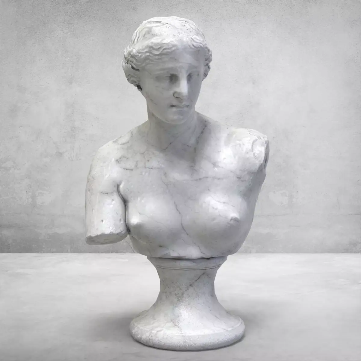 Venus de Milo Bust Sculpture Low-poly 3D model