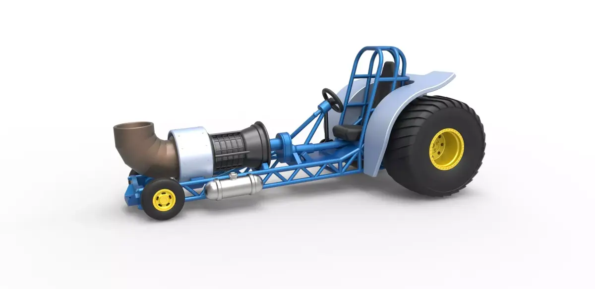 Mini Rod pulling tractor with jet engine 2 Scale 1 to 25 3D print model