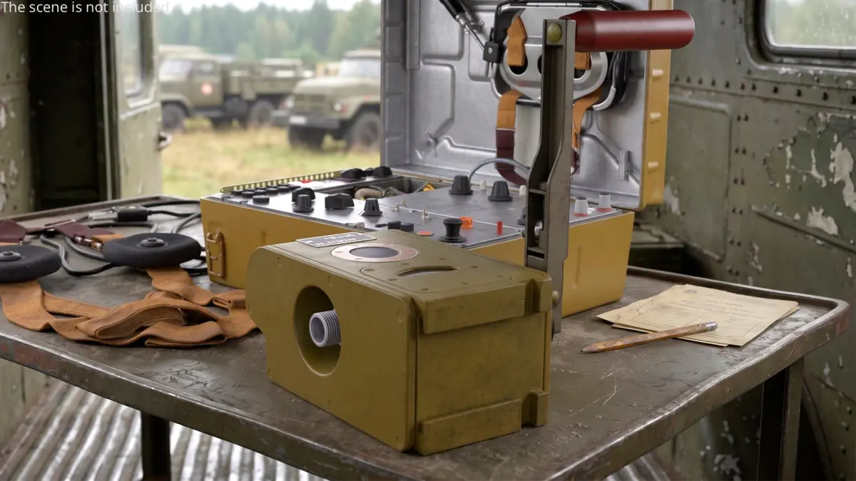 Military Soviet Hand Crank Power Generator 3D model