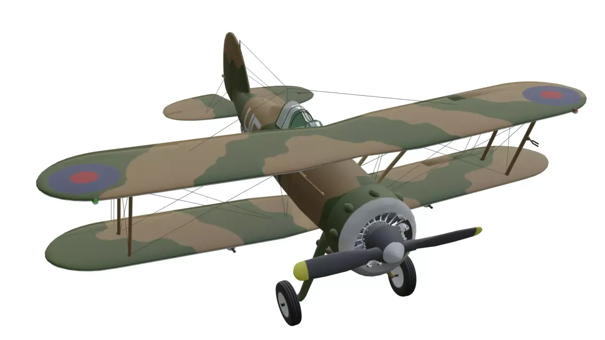 Gloster Gladiator Low-poly 3D model purchase