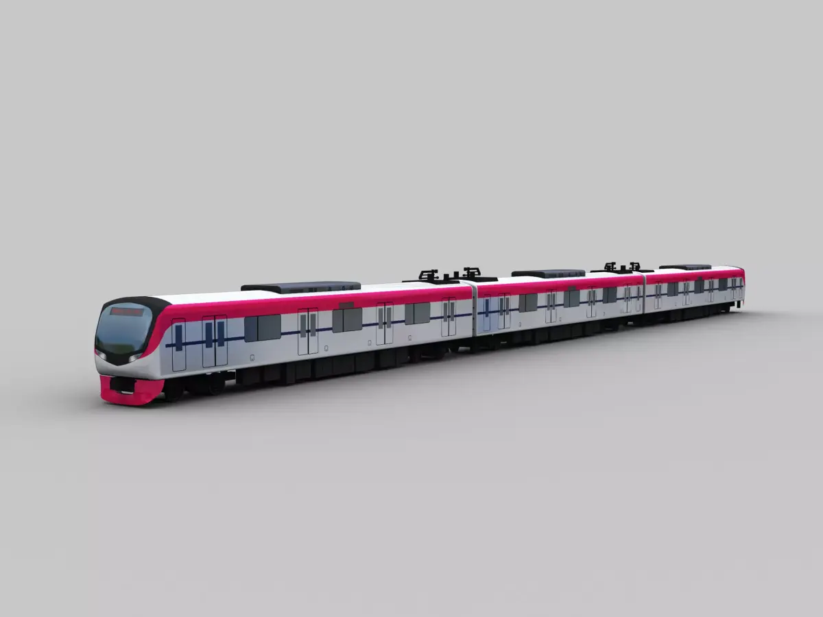 Lowpoly Train 10 Low-poly 3D model