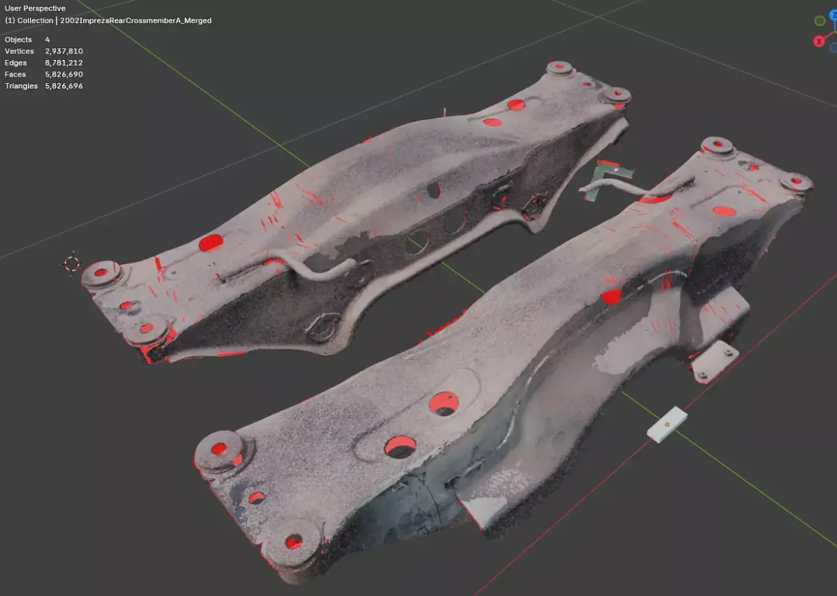  Subaru Impreza Rear Crossmember 20150FE200 2002-2007 Scan 3D model