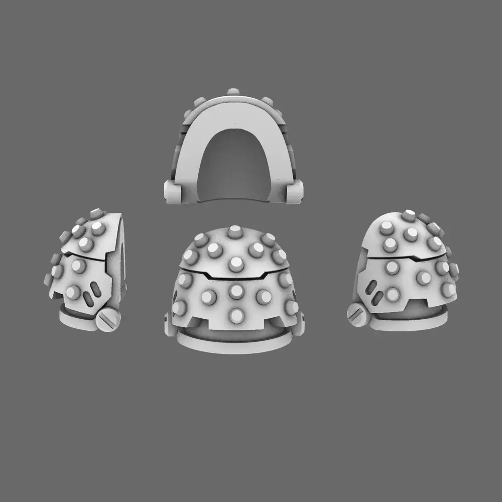 Space Knights V5 Defiant Studded Shoulder Pads Type D 3D print model