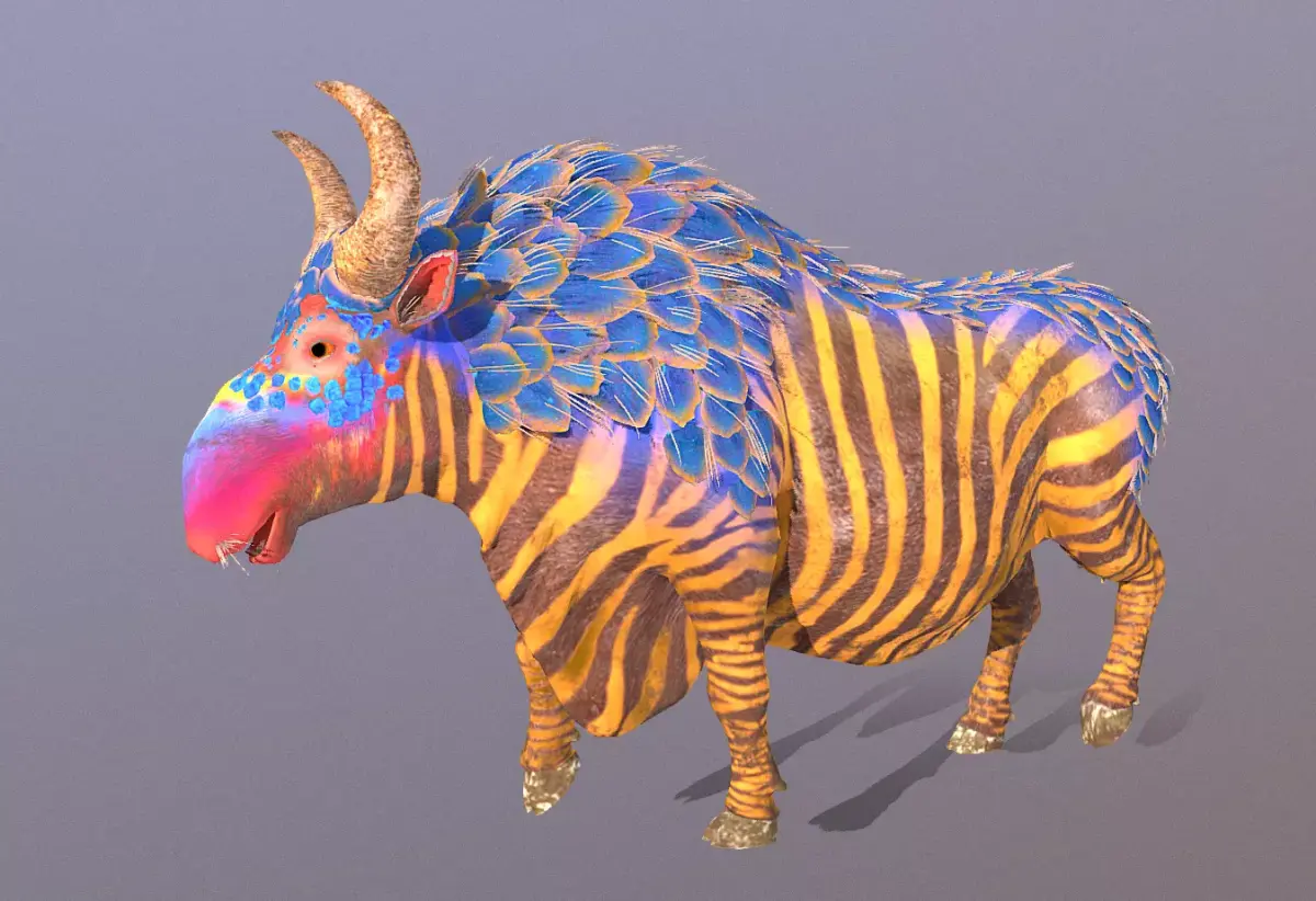 Mythical Zebra COW WALKING Fashion 3D model